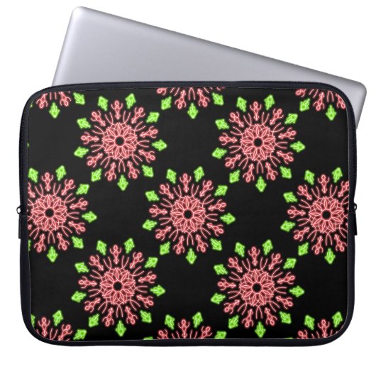 Rote und grüne Neonerde Blume Laptopschutzhülle (Vorderseite)
