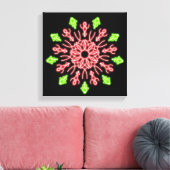 Rote und grüne Neonerde Blume Leinwanddruck (Insitu (Wohnzimmer))