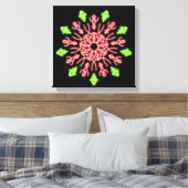 Rote und grüne Neonerde Blume Leinwanddruck (Insitu (Schlafzimmer))