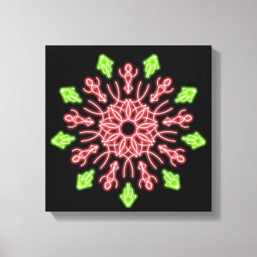 Rote und grüne Neonerde Blume Leinwanddruck (Vorderseite)