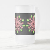 Rote und grüne Neonerde Blume Mattglas Bierglas (VorderseiteRechts)