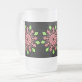 Rote und grüne Neonerde Blume Mattglas Bierglas (Vorderseite Links)