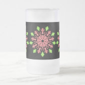 Rote und grüne Neonerde Blume Mattglas Bierglas (Mittel)