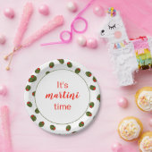 Rote und grüne Olive Martini-Teller Pappteller (Party)