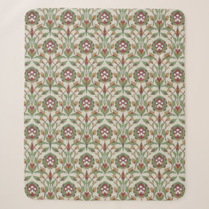 Rote und grüne persische Blumen Sherpadecke