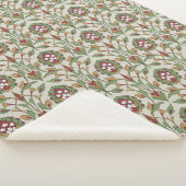 Rote und grüne persische Blumen Sherpadecke (3/4)