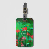 Rote und grüne Pfoten, Blume für Blumenmuster Gepäckanhänger (Vorderseite Vertikal)