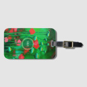 Rote und grüne Pfoten, Blume für Blumenmuster Gepäckanhänger (Vorderseite (Horizontal))