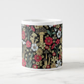 Rote und grüne Pilze und Blume Jumbo-Tasse (Vorderseite)