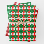 Rote und grüne Plätze Geschenkpapier Set (Beispiel)