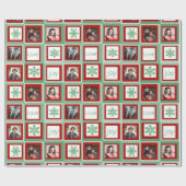 Rote und grüne Plätze Personalisiertes Foto Weihna Geschenkpapier (Flach)