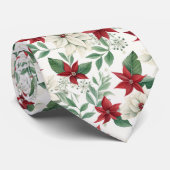 Rote und grüne Poinsettia Krawatte (Gerollt)