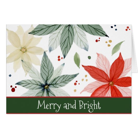 Rote und grüne Poinsettia Weihnachten (Vorderseite (Horizontal))