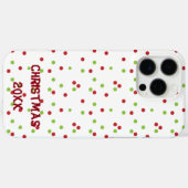 Rote und grüne Poka-Punkte auf Weiß Case-Mate iPhone Hülle (Rückseite (Horizontal))