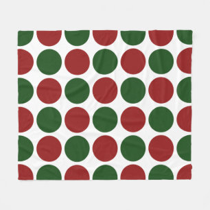 Rote und grüne Polka Punkte auf Weiß Fleecedecke
