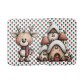 Rote und grüne Polka-Punkte Badematte (Vorderseite)