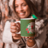 rote und grüne Polka-Punkte Botanische Custom Mono Kaffeetasse