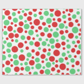 Rote und grüne Polka-Punkte Geschenkpapier (Flach)