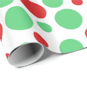 Rote und grüne Polka-Punkte Geschenkpapier (Rolleneckpunkt)