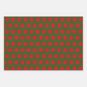 Rote und grüne Polka-Punkte Geschenkpapier Set (Vorderseite 3)