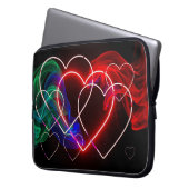 Rote und grüne Rauchwolken auf Valentinstag-Elektr Laptopschutzhülle (Vorderseite Links)