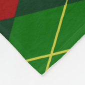 Rote und grüne Raute Fleece Blanket (Ecke)