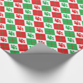 Rote und grüne Raute Paare Geschenkpapier (Ecke)