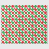 Rote und grüne Raute Paare Geschenkpapier (Flach)