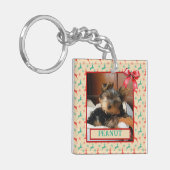 Rote und grüne Rentiere - Foto für Kinder oder Hau Schlüsselanhänger (Vorderseite links)