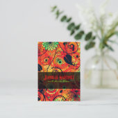 Rote und grüne Retro-Collage Visitenkarte (Stehend Vorderseite)