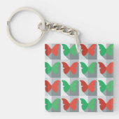 Rote und grüne Schmetterlinge Schlüsselanhänger (Vorderseite)