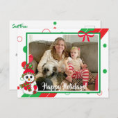 Rote und grüne Schneemänner Foto Weihnachten Postkarte (Vorne/Hinten)