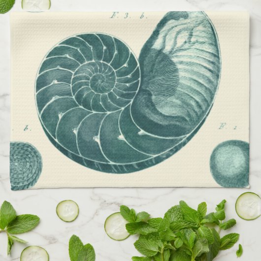 Rote und grüne Seashell-Kunst Handtuch (Gefaltet)