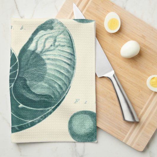 Rote und grüne Seashell-Kunst Handtuch (Viertel Falte)