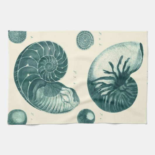 Rote und grüne Seashell-Kunst Handtuch (Horizontal)