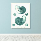 Rote und grüne Seashell-Kunst Leinwanddruck (Insitu (Holzboden))