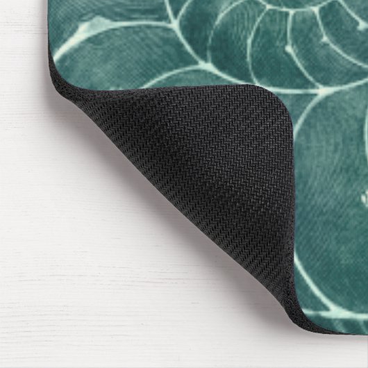 Rote und grüne Seashell-Kunst Mousepad (Ecke)