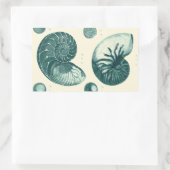 Rote und grüne Seashell-Kunst Rechteckiger Aufkleber (Tasche)