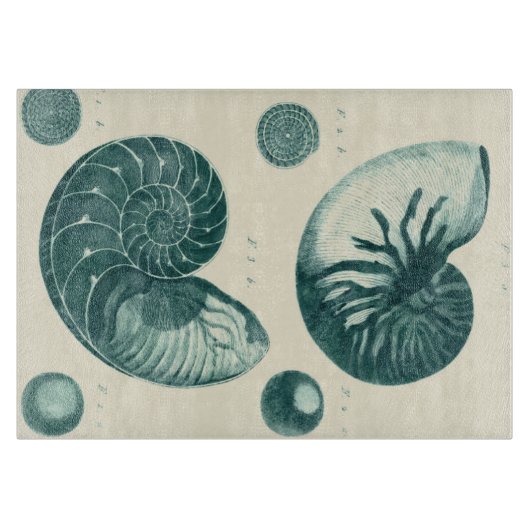 Rote und grüne Seashell-Kunst Schneidebrett (Vorderseite)