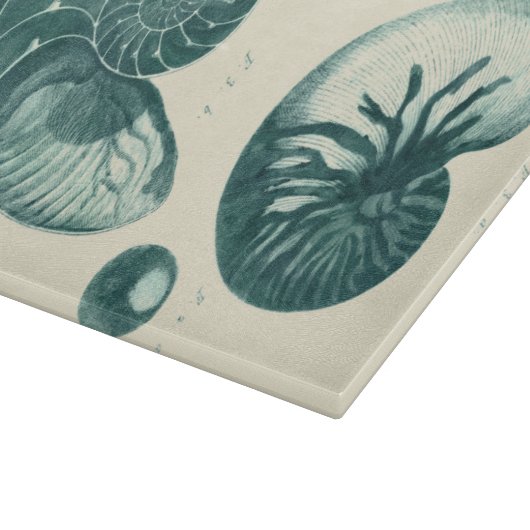 Rote und grüne Seashell-Kunst Schneidebrett (Ecke)