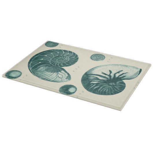 Rote und grüne Seashell-Kunst Schneidebrett (Ecke)