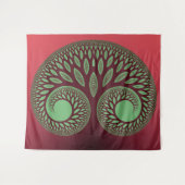 Rote und grüne spirituelle Baumtapestere Wandteppich (Vorderseite (Horizontal))