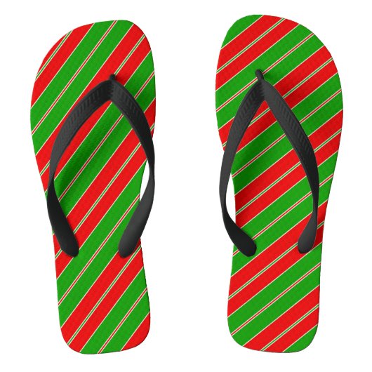 Rote und grüne Streifen Badesandalen (Fußbett)