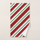 Rote und grüne Streifen Badhandtuch Set (Handtuch)