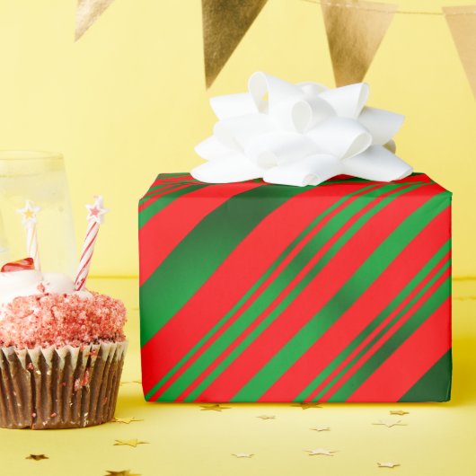 Rote und grüne Streifen Geschenkpapier (Geburtstagsparty)