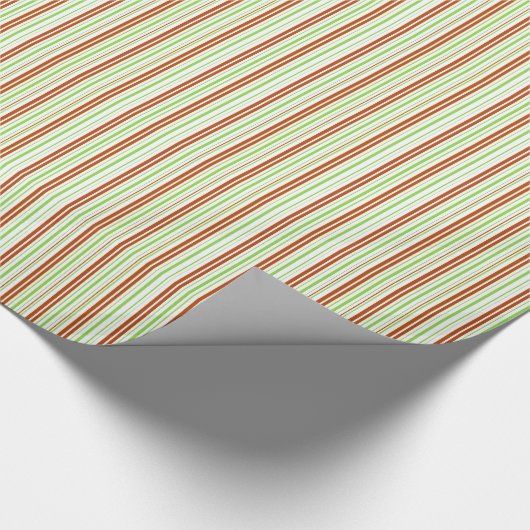 Rote und grüne Streifen Geschenkpapier (Ecke)