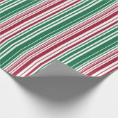 Rote und grüne Streifen Geschenkpapier (Ecke)