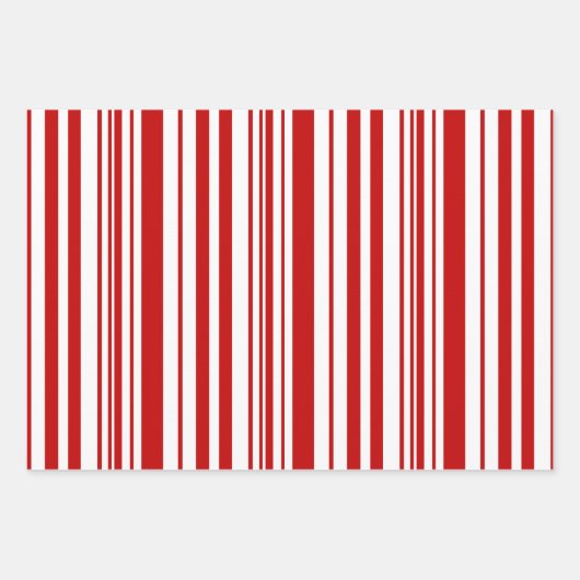 Rote und grüne Streifen Geschenkpapier Set (Vorderseite 2)
