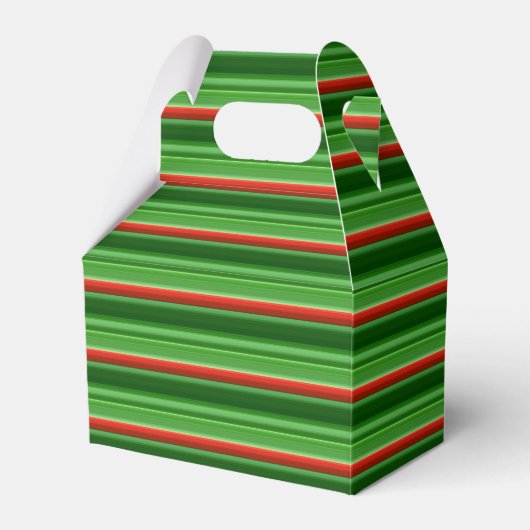 Rote und grüne Streifen Geschenkschachtel (Vorderseite)
