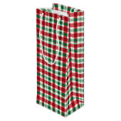 Rote und grüne Streifen Geschenktüte Für Weinflaschen (Rückseite Schrägansicht)